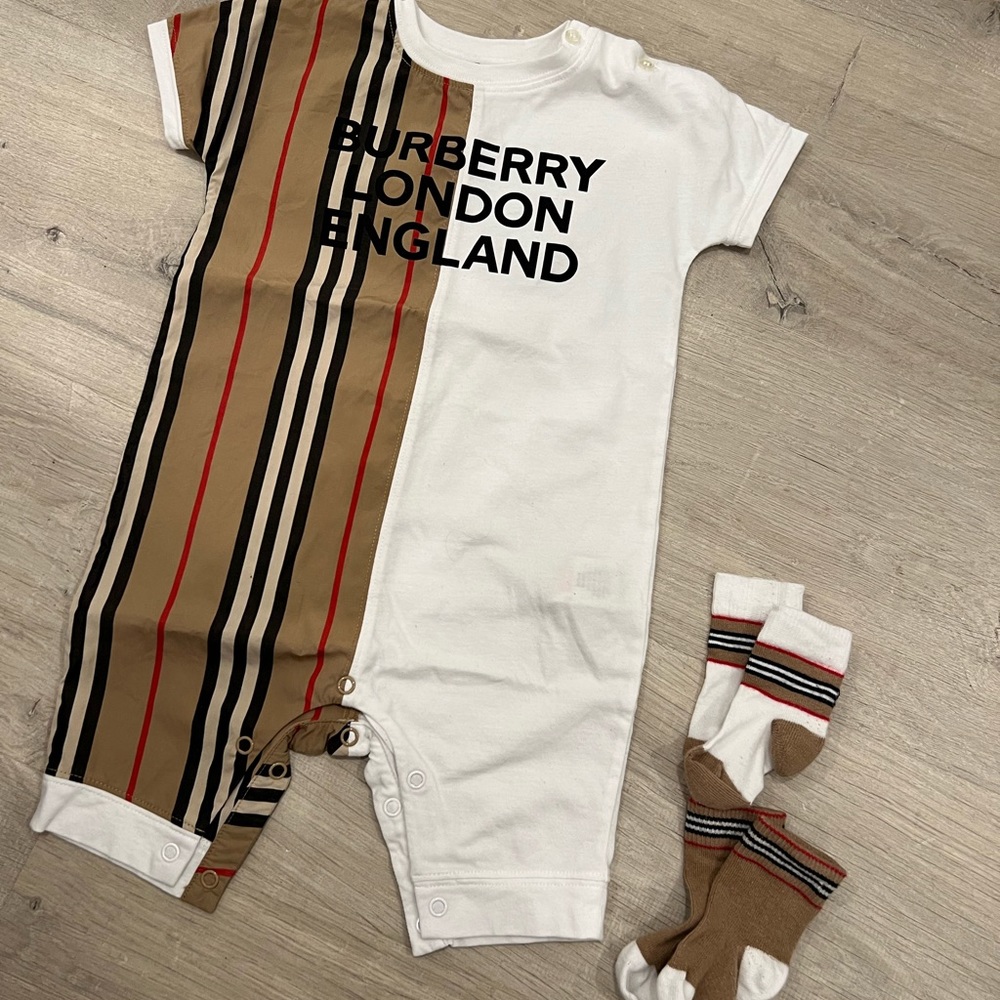 Burberry Baby Romper + Socks